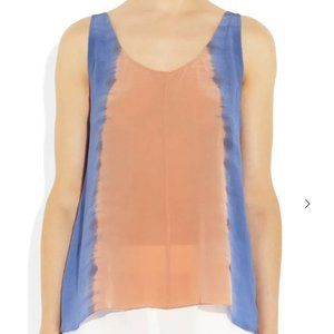 Sandro Silk Tank Camisole Blue/Orange